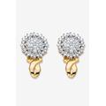 Women's Gold-Plated Cluster Button Earrings with Genuine Diamond Accent by PalmBeach Jewelry in Gold
