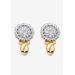 Women's Gold-Plated Cluster Button Earrings with Genuine Diamond Accent by PalmBeach Jewelry in Gold