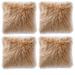 Everly Quinn Faux Fur Throw Cushion Covers Square Faux Fur in White/Brown | 18 H x 18 W x 1 D in | Wayfair B2BC82C67E4446EA961E12BBC5415908