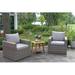 Birch Lane™ Genesis Teak & Wicker Captains Chairs w/ Storage, 2pk Wicker/Rattan in Gray | 26 H x 32 W x 32 D in | Outdoor Furniture | Wayfair
