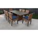 Laguna Rectangular Outdoor Patio Dining Table with 8 Armless Chairs