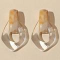 Anthropologie Jewelry | Last Pair! Best Seller! 5 Stars Anthro Geometric Hoop Earrings | Color: Cream/White | Size: Os