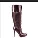 Gucci Shoes | New Gucci Brown Leather & Suede Bonnie Platform Knee High Heeled Boot | Color: Brown | Size: 9