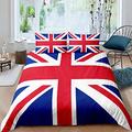 Double Duvet Covers Set British Union Jack Soft Microfiber Bedding Double Bed Set for Teens Adults, Reversible Quilt Covers with Zipper Closure + 2 Pillowcases 50x75cm - 200x200 cm