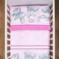 4 Piece Junior Bedding Set 150x120 cm Duvet and Pillow with Covers (Mika Pink)