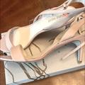 Nine West Shoes | New Nine West Pink Heel Ankle Strap Sandal Sz 9.5 | Color: Cream/Pink | Size: 9.5