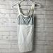 Lululemon Athletica Tops | Lululemon Athletica White And Grey Criss Crossed Tank Top Size 8 Built In Bra | Color: Gray/White | Size: 8