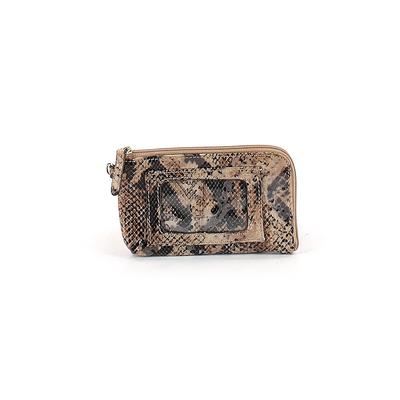 B Makowsky Leather Coin Purse: Brown Animal Print Bags