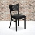 Flash Furniture Odyssey Coffee Back Metal Restaurant Chair Faux Leather/Upholstered in Black | 33.25 H x 17.25 W x 17.25 D in | Wayfair