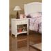 White Nightstand Shelf Storage Drawers Living Room Bedroom Pine Veneer MDF Wooden 1pc Modern Nightstand