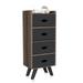 4 Drawer Fabric Dresser Storage Tower 4-tier Wide Drawer Dresser, Fabric Storage Tower with Handrail and Removable Drawers