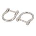 20mm Inner Width Metal U Shaped Screw Mounted Buckle D Ring Silver Tone 2pcs - Silver Tone