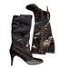 Nine West Shoes | Brown Leather Boots Nine West Calf High Heeled Size 10m | Color: Brown | Size: 10