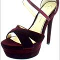 Jessica Simpson Shoes | Jessica Simpson Roxelle Oxblood Velvet Platform Strappy Heel, 9.5 | Color: Red | Size: 9.5
