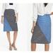 J. Crew Skirts | J. Crew Women's Striped Pencil Skirt Sz 0 Color Block Blue Navy White Straight | Color: Blue/White | Size: 0