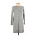 Ann Taylor LOFT Casual Dress - Sweater Dress: Gray Marled Dresses - Women's Size X-Small Petite