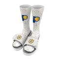 Men's ISlide White Indiana Pacers Team Logo Speckle Socks & Slide Sandals Bundle
