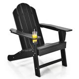 Rosecliff Heights Ottosen Adirondack Chair Plastic/Resin in Black | 37 H x 31 W x 34 D in | Wayfair 7A274A50EAAF407B830B9D577EA7FDD1