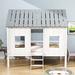 Harper Orchard Twin Size Wooden House Loft Bed in White | 71 H x 45 W x 80 D in | Wayfair 16998775A88647E280575B80302BF223