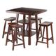 5-Pc High Table with Saddle Seat Counter Stools, Walnut