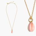 Madewell Jewelry | Madewell Painted Cowrie Shell Pendant Necklace | Color: Gold/Pink | Size: Os