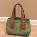 Coach Bags | Coach Bag, Limited Edition Green Coach Logo Bag | Color: Green | Size: 11 W X 7.5 H