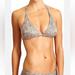 Athleta Swim | Athleta Tan & White Print Tropical Print Triangle Bikini Top | Color: Tan/White | Size: M