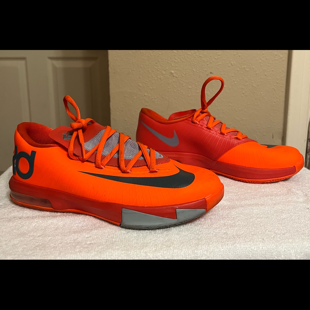 Nike Shoes | Kd Nike, Gently Worn, Comfortable, Sneaker Is Men Size 5.5, Fits Women Size 7. | Color: Orange | Size: 7