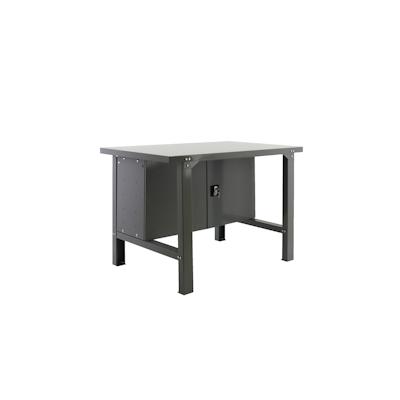 Proregal Werkbank Buffalo Metal mit Schrank | HxBxT 83x150x73cm | Traglast 600kg | Grau