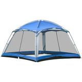 Outsunny 8 Person Tent Fiberglass in Blue | 79.2 H x 141.6 W x 141.6 D in | Wayfair A20-274V01