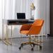 Everly Quinn Velvet Task Chair Upholstered in Orange/Red | 30.3 H x 24 W x 24 D in | Wayfair C373A1EECC1D4AB3B410402C569E3843