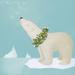 The Holiday Aisle® Holiday Polar Bear - Wrapped Canvas Painting Canvas, Cotton in White | 36 H x 36 W x 1.25 D in | Wayfair