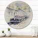 Williston Forge Black Retro Car in Old Europe Street - Unframed Painting on Metal in White | 36 H x 36 W x 1 D in | Wayfair