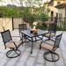 Red Barrel Studio® Square 4 - Person 37" Long Outdoor Dining Set w/ Cushions Metal in Black | 37 W x 37 D in | Wayfair