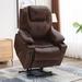 Red Barrel Studio® Leather Match Power Reclining Heated Massage Chair Leather Match in Black | 42.5 H x 33.5 W x 28.7 D in | Wayfair