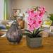Primrue Orchid Floral Arrangements in Planter Polyester in Pink | 21.3 H x 5.9 W x 5.9 D in | Wayfair 0EF091513BD549A9BAEC02826031650D