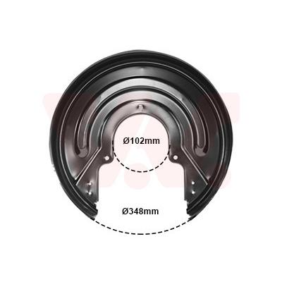 VAN WEZEL Spritzblech, Bremsscheibe hinten rechts links für Bremsscheiben Durchmesser-Ø350mm 102mm VW 7D0615611B 7D06156