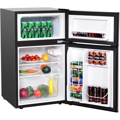 90L Kühlschrank mit 27L Gefrierfach Kühl-Gefrier-Kombination Standkühlschrank Gefrierschrank mini Image