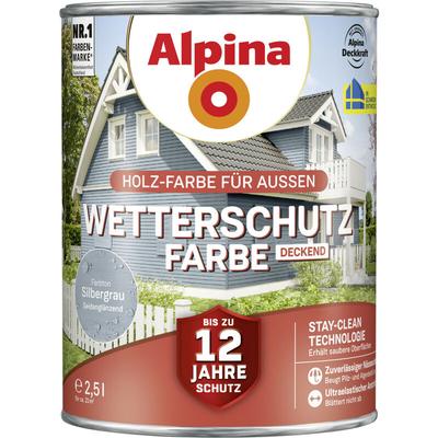 Alpina - Wetterschutzfarbe 2,5 l silbergrau Wetterschutzfarbe