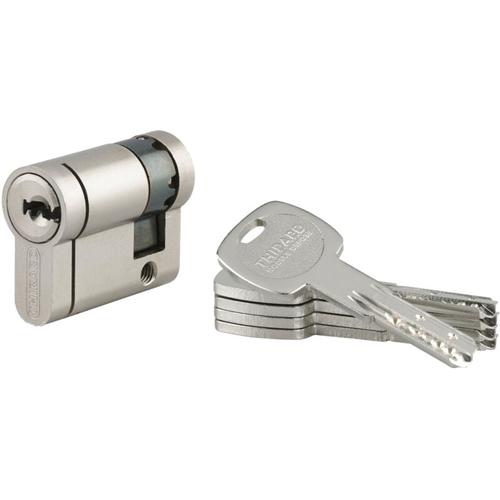 Thirard - Demi-cylindre Transit 2, 30x10mm, nickel, anti-arrachement, panneton orientable 5 clés