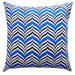 Jiti Outdoor Waterproof Blue and Black Zig Zag Sunbrella Patterned Square Throw Pillows Cushions for Pool Patio Chair 20 x 20