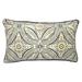 Jiti Outdoor Emblem Floral Tonal Patterned Waterproof Decorative Accent Rectangle Lumbar Pillows 12 x 20