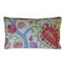 Jiti Indoor Bohemian & Eclectic Floral Patterned Cotton Accent Rectangle Lumbar Pillow 12 x 20