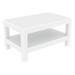 36" White Outdoor Patio Wickerlook Coffee Table with Magazine Rack