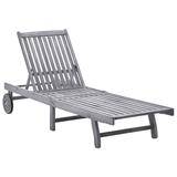 vidaXL Patio Lounge Chair Outdoor Sunbed Poolside Sunlounger Solid Acacia Wood - 78.3" x 23.2"/24.8" x 11.8"/24.4"/29.9"/33.5"