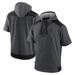 Men's Nike Heathered Charcoal/Black Miami Marlins Authentic Collection Dry Flux Performance Quarter-Zip Short Sleeve Hoodie
