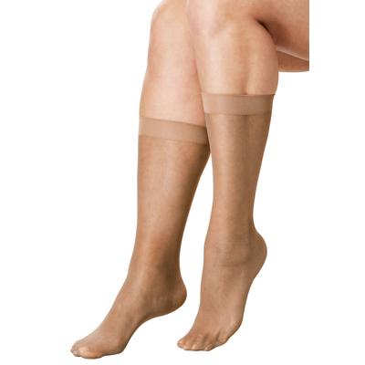 Women's 3-Pack Knee-High Compression Socks by Comfort Choice in Suntan (Size 2X)