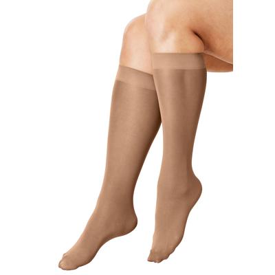 Plus Size Women's 3-Pack Knee-High Support Socks by Comfort Choice in Suntan (Size 2X) Tights