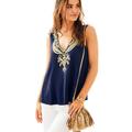 Lilly Pulitzer Tops | Lilly Pulitzer Owen Top, True Navy, Small | Color: Blue/Gold | Size: S