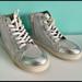 Michael Kors Shoes | Michael Kors Juniors Big Kids Zella High Top Sneakers Size 5 Silver | Color: Silver | Size: 5bb